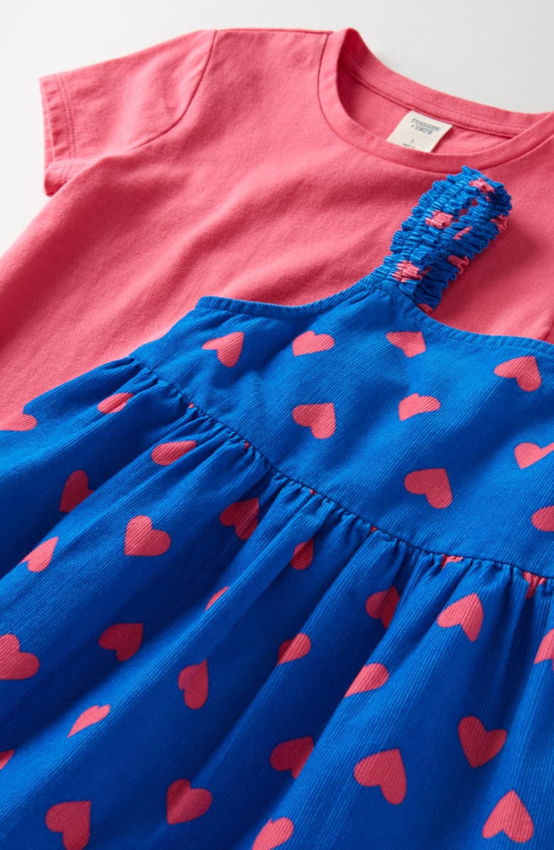 Tucker + Tate Kids' Corduroy Dress & T-Shirt Set, Alternate, color, Blue Aurora Hearts - Pink