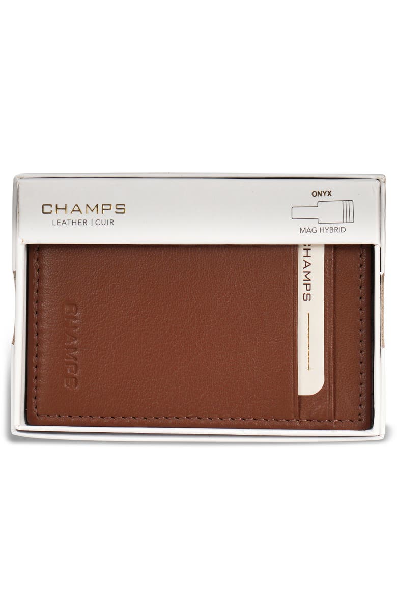 CHAMPS Onyx Leather RFID Hybrid Card Case, Alternate, color, Brown