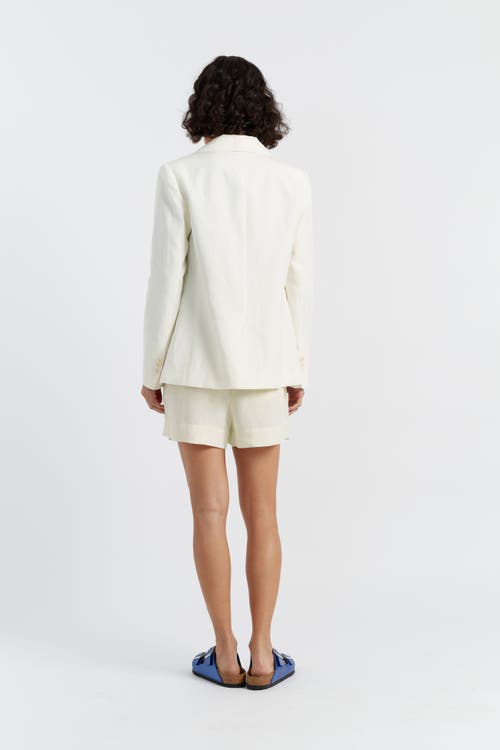 Shop Chinti & Parker Linen Blend Blazer In Cream