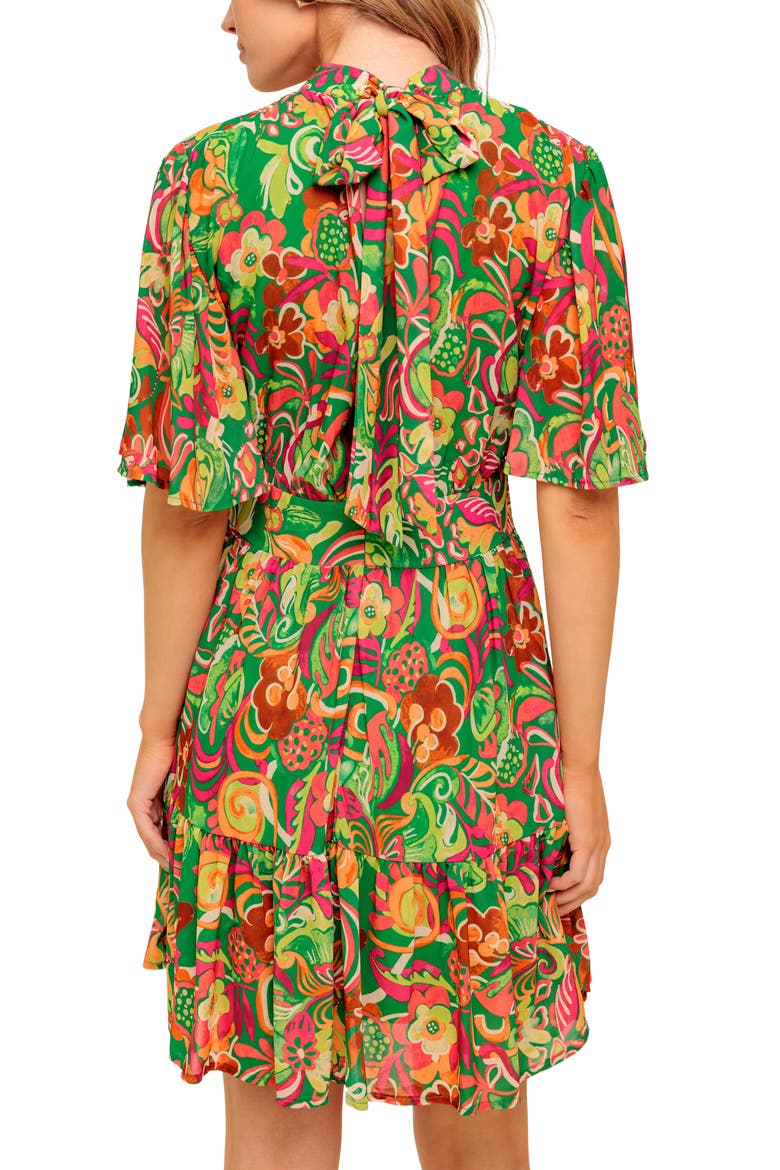 Print Minidress, Alternate, color, GREEN