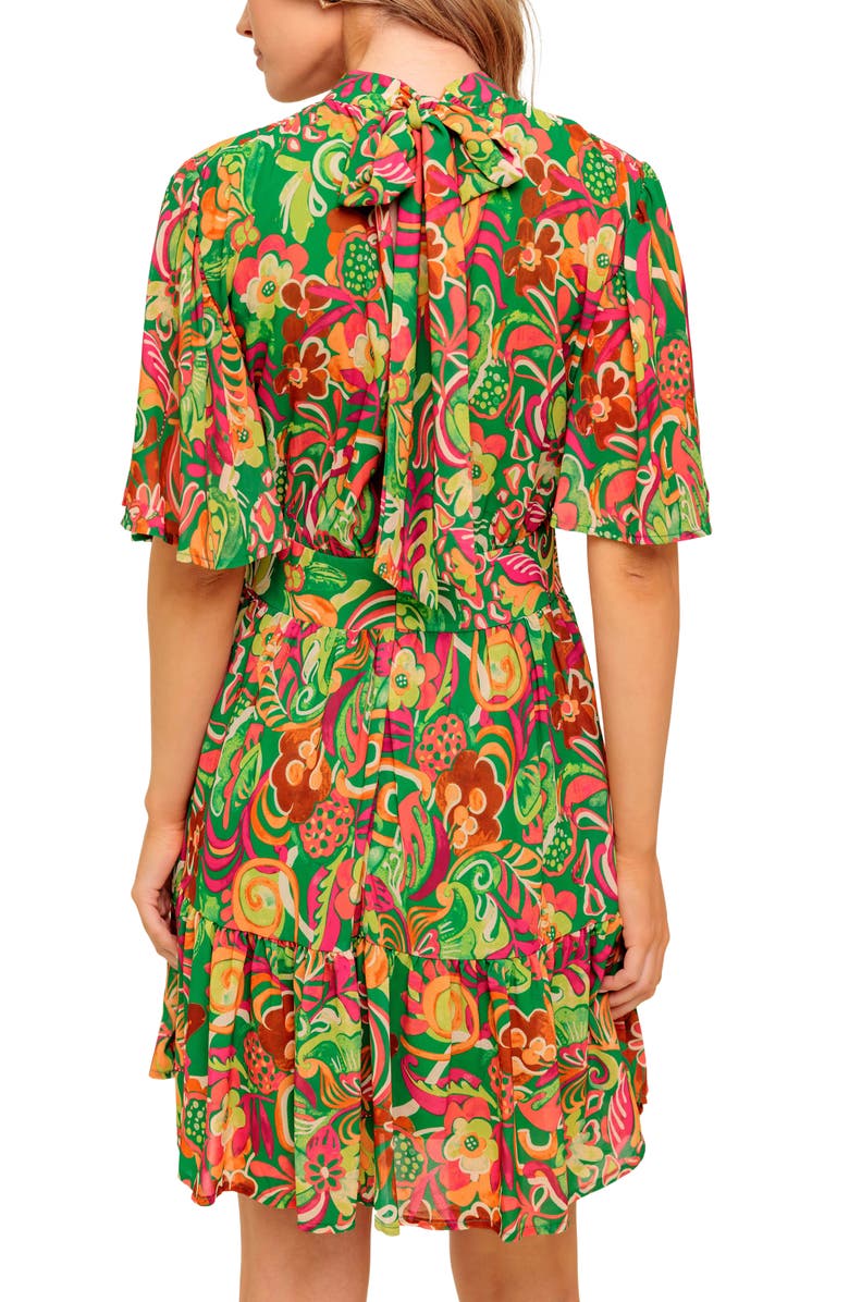 FLYING TOMATO Print Minidress, Alternate, color, Green