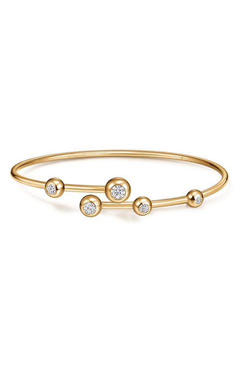 Dream Floating 18k Gold Diamond Flexi Bangle