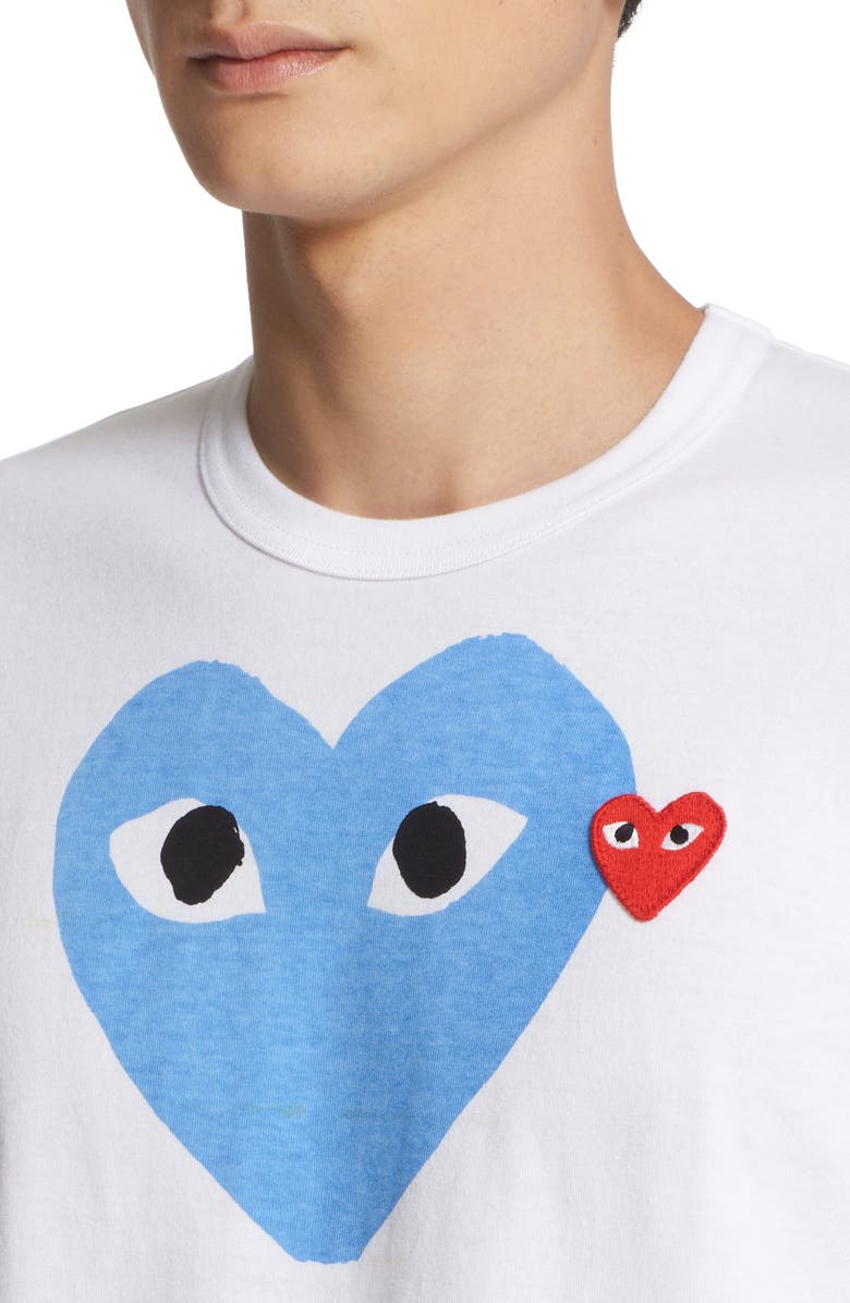 Comme des Garçons PLAY Heart Graphic Tee, Alternate, color,