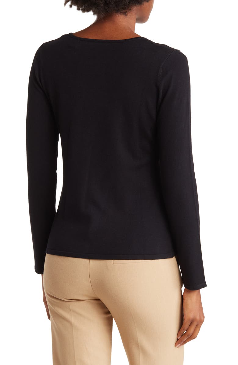T Tahari V-Neck Knit Sweater, Alternate, color,