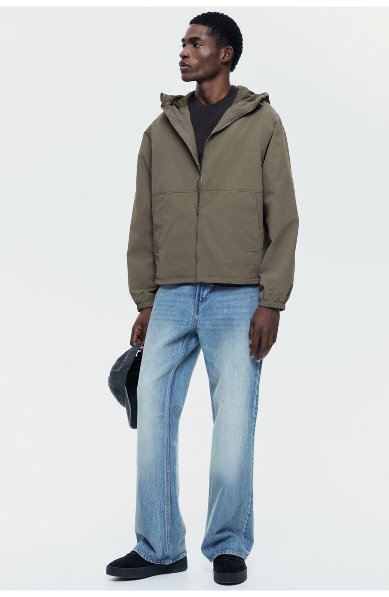 H&M Water-repellent Nylon Windbreaker, Alternate, color, Dark Taupe