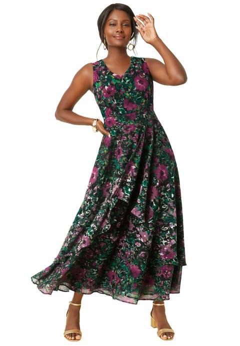 Petite Georgette Flyaway Maxi Dress (Plus)