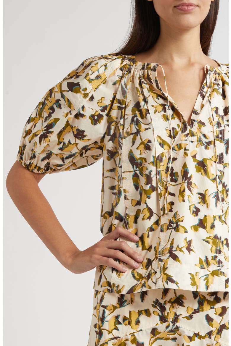 Tie Neck Puff Sleeve top, Alternate, color, LUCENT