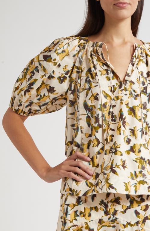 Ulla Johnson Tie Neck Puff Sleeve Top In Neutral