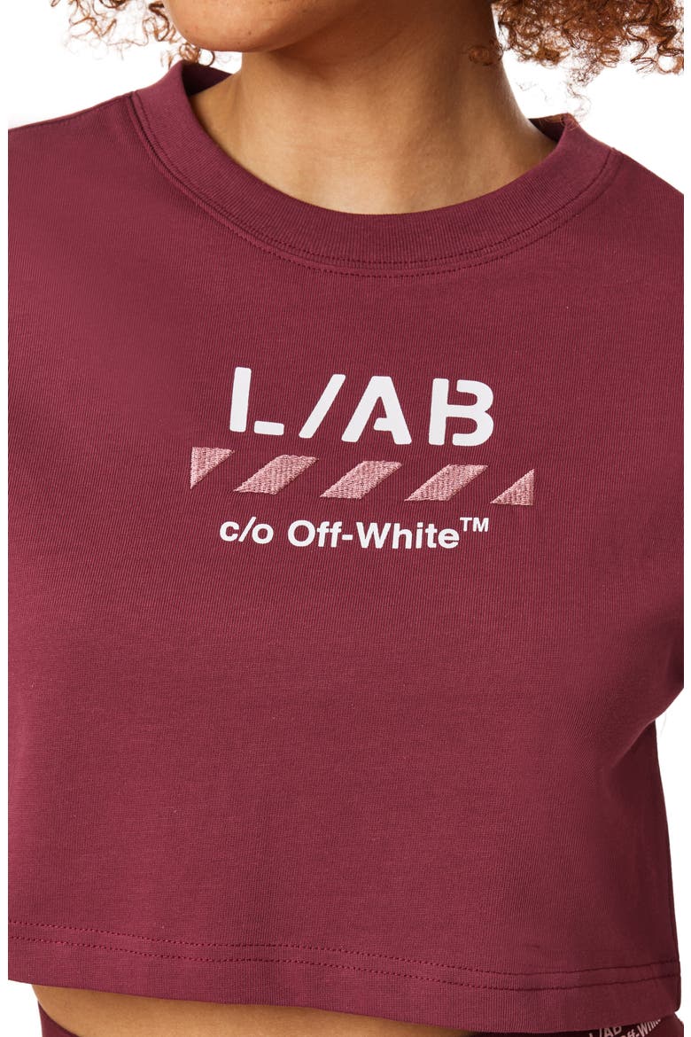 Graphic Crop Cotton T-Shirt, Alternate, color, BURGUNDY OFF