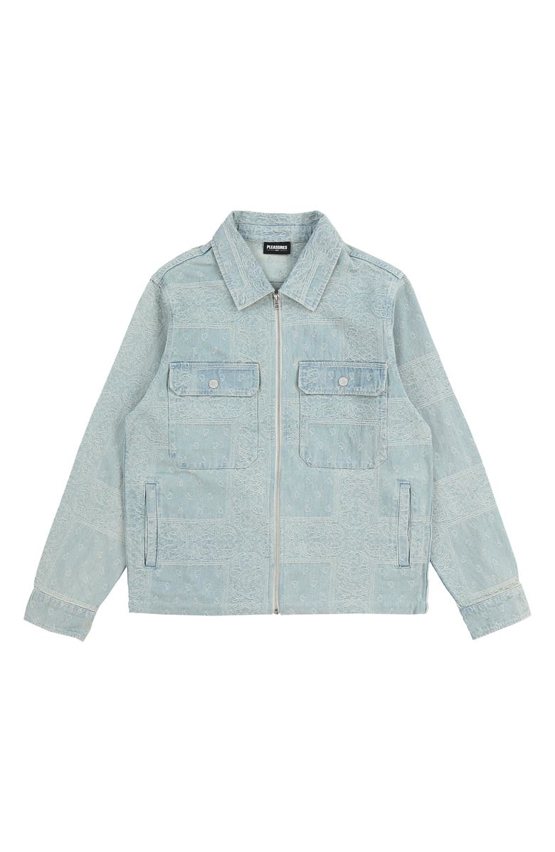 PLEASURES Merit Jacquard Denim Work Jacket, Alternate, color, 