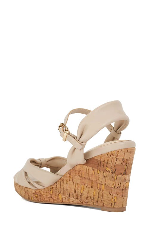 Dune London Kander Ankle Strap Platform Wedge Sandal In Cream