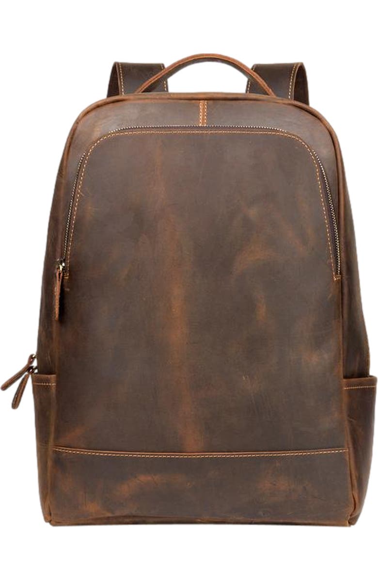 STEEL HORSE LEATHER The Vernon Backpack | Genuine Vintage Leather Minimalist Backpack, Main, color, Brown