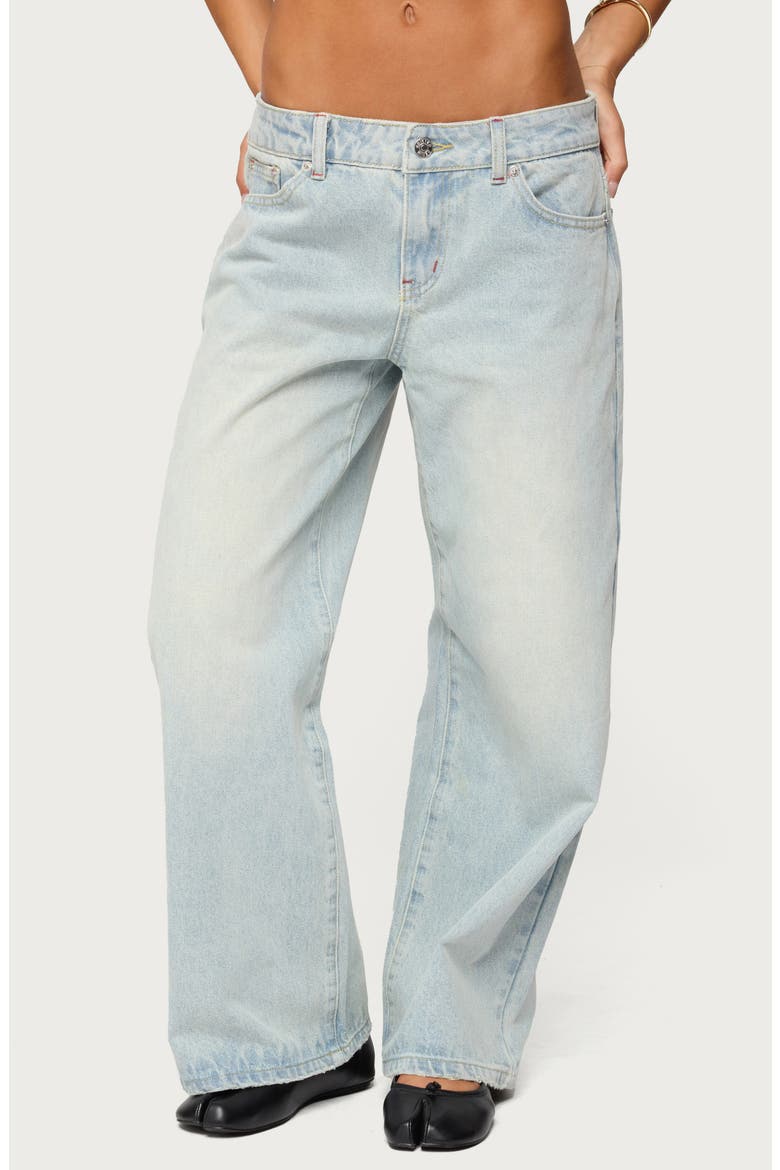 Ace Relaxed Low Rise Straight Leg Jeans, Main, color, BLUE