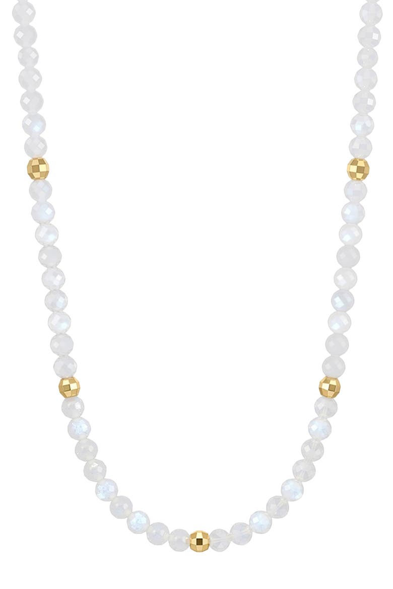 Moonstone 14k Gold Plated Necklace, Main, color, WHITE/ GOLD