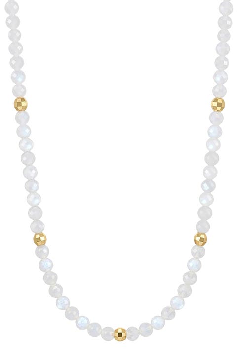 Moonstone 14k Gold Plated Necklace