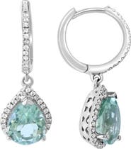 EFFY Green Zircon & Diamond Drop Earrings - 0.44ct.