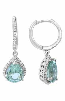 EFFY Green Zircon & Diamond Drop Earrings - 0.44ct.