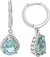 EFFY Green Zircon & Diamond Drop Earrings - 0.44ct.