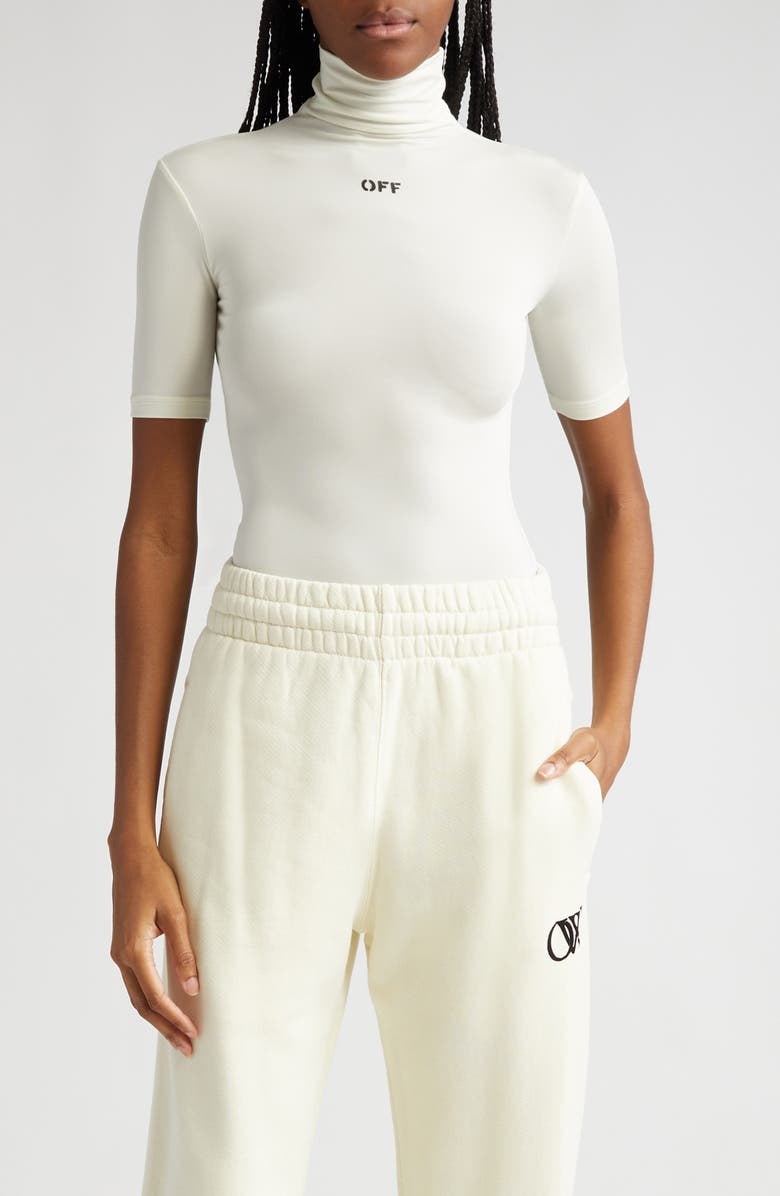 Off-White Off Stamp Second Skin Funnel Neck Top, Main, color, 