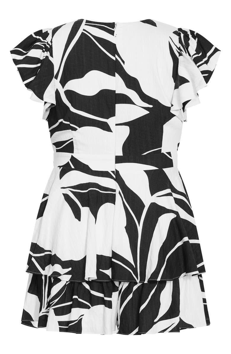 City Chic Floral Print Romper, Alternate, color, 