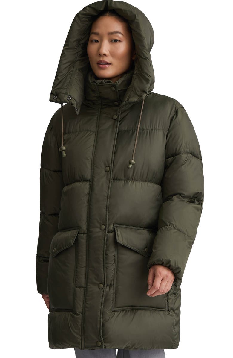 NVLT Cire Wonder Puffer Coat, Alternate, color, Olive Metallic