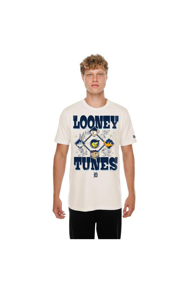 Unisex New Era Cream Detroit Tigers Looney Tunes T-Shirt, Main, color, Cream