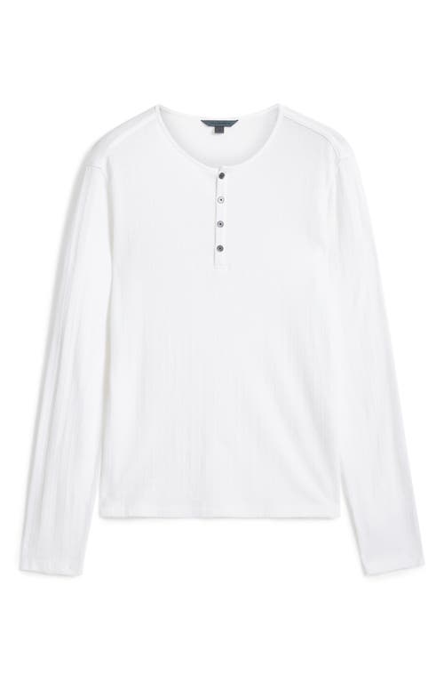 John Varvatos Walden Long Sleeve Cotton Henley In White