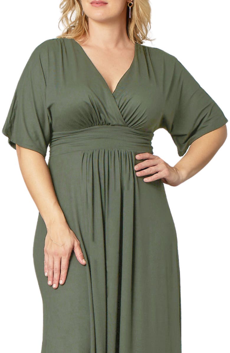 Kiyonna Vienna Maxi Dress, Alternate, color, Matcha Green Tea