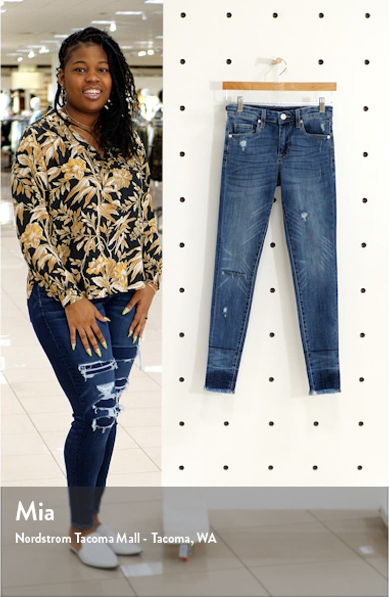 The Bond Distressed High Waist Ankle Skinny Jeans, sales video thumbnail