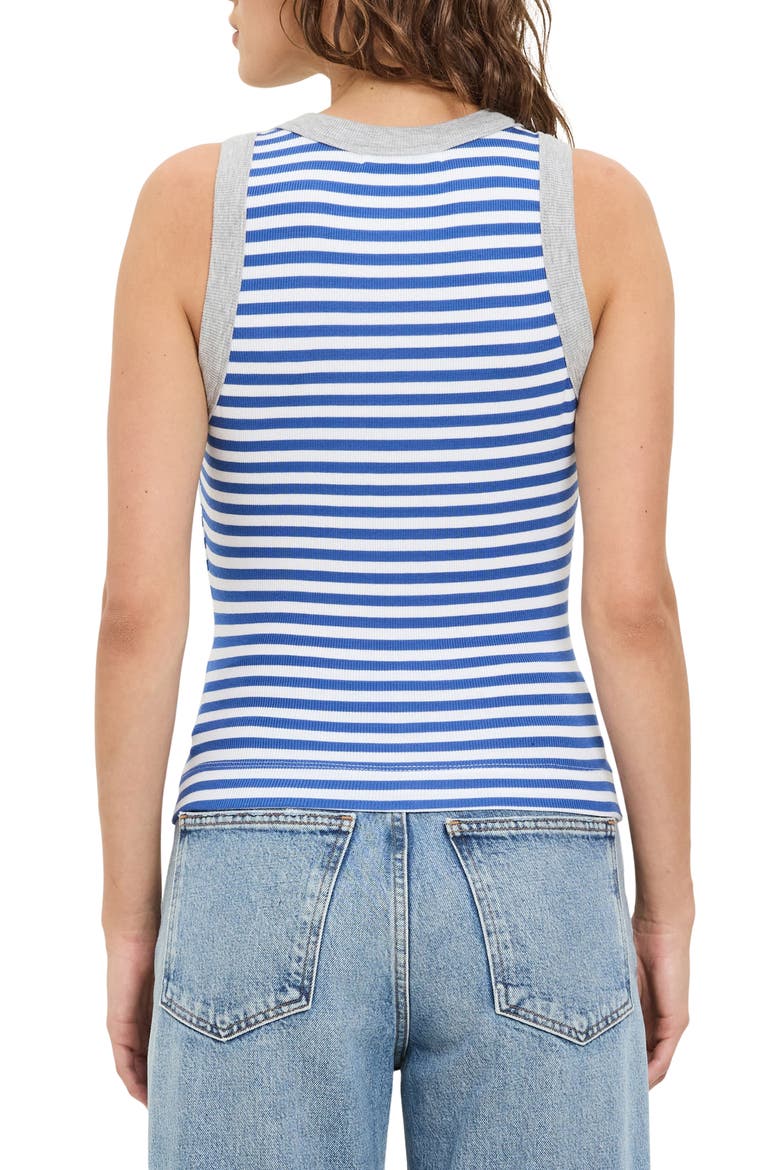 Gina Stripe Rib Tank, Alternate, color, BLUE RIBBON/ WHITE/ HAG
