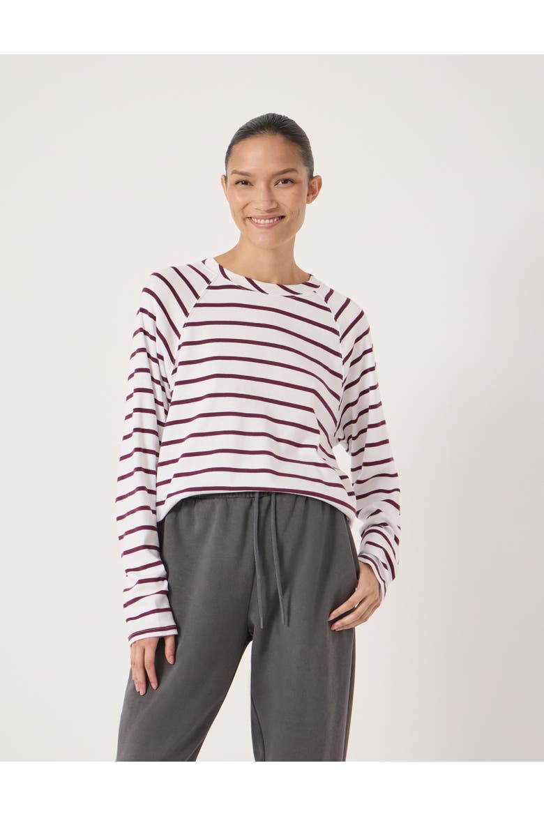 Matilda Raglan Stripe Top, Main, color, Wine Red