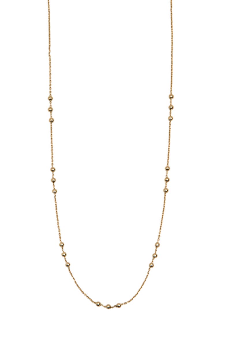 Argento Vivo Sterling Silver Triple Ball Station Necklace, Main, color, Gold