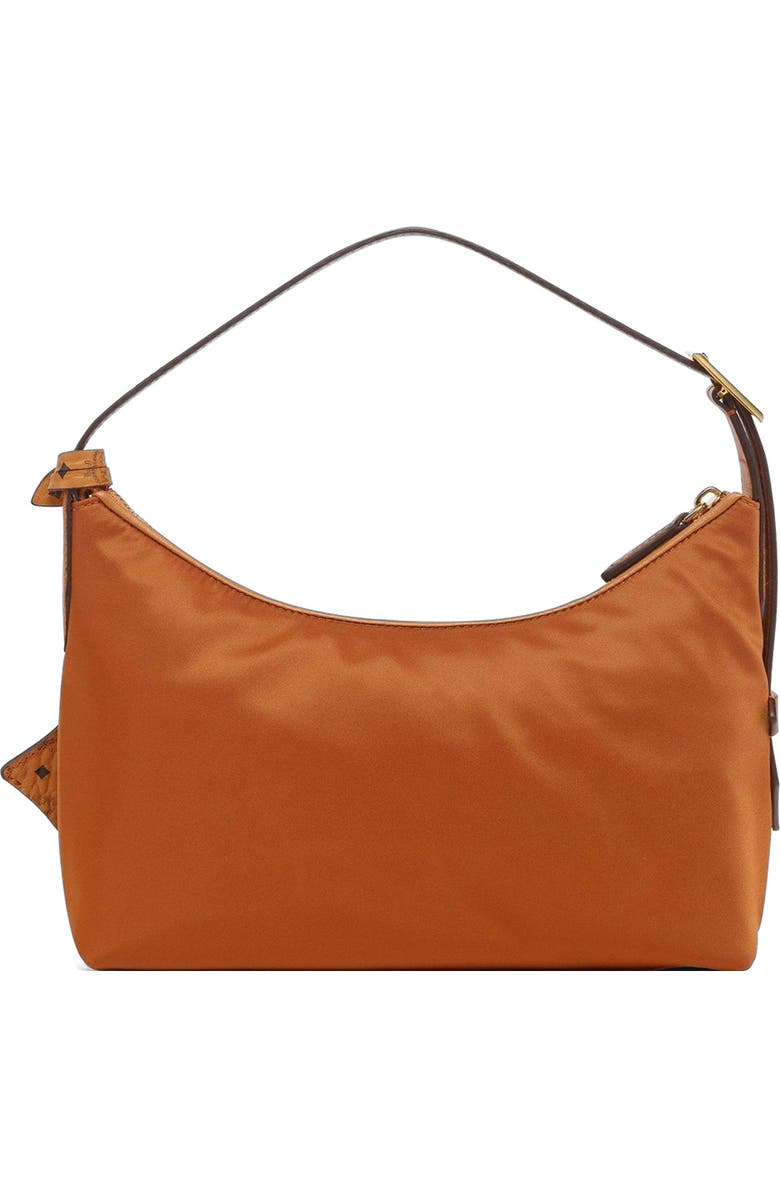 MCM Aren Hobo in Recycled Nylon and Monogram Print Leather, Alternate, color,