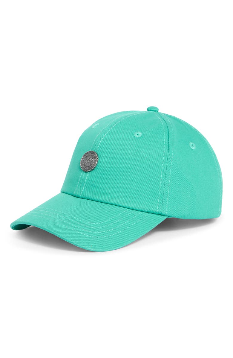 Malbon Golf Stamp Adjustable Dad Cap, Main, color, Marine Green