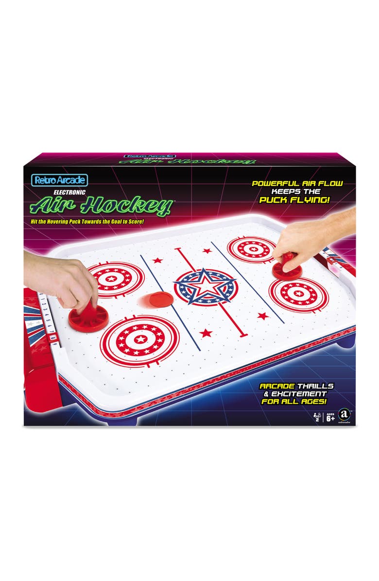Ambassador Games Retro Arcade Electronic Air Hockey Tabletop Game, Main, color, Multicolored