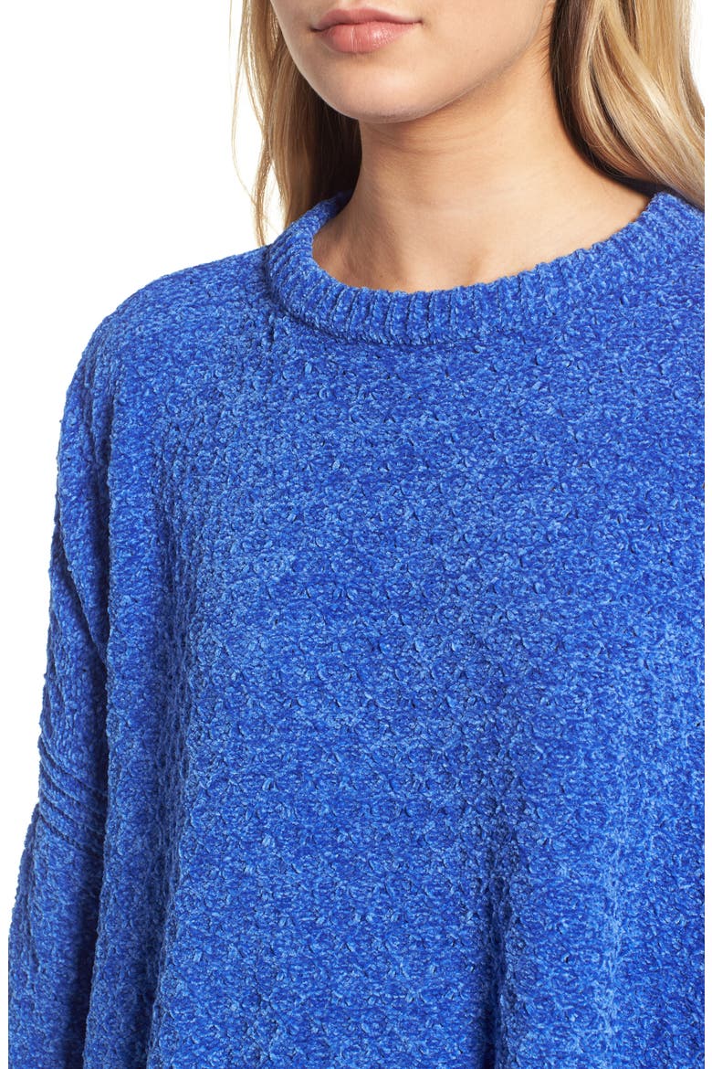 Chenille Sweater, Alternate, color, ELECTRIC BLUE