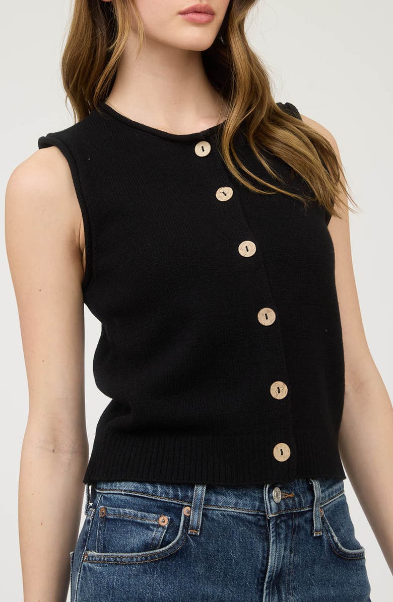 Blu Pepper Solid Button Front Sweater Vest, Alternate, color, 