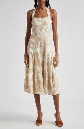 Veronica Beard Amalia Floral Cotton Blend Halter Dress