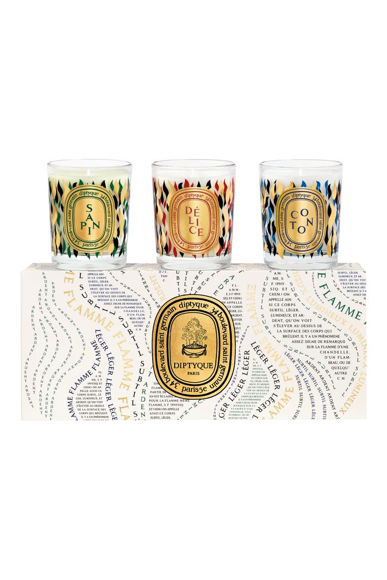 Sapin (Pine), Coton (Cotton) & Délice Holiday Candle Gift Set (Limited Edition), Main, color, NO COLOR