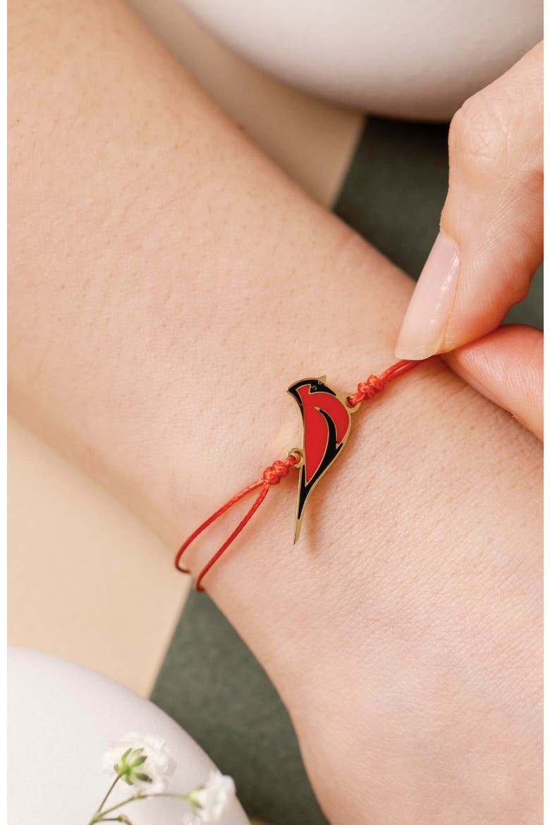 Thread of the Red Cardinal Always In My Heart bracelet, Alternate, color, Yellow Gold