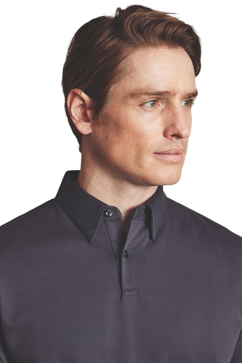 Plain Short Sleeve Jersey Polo, Alternate, color, Dark Mauve