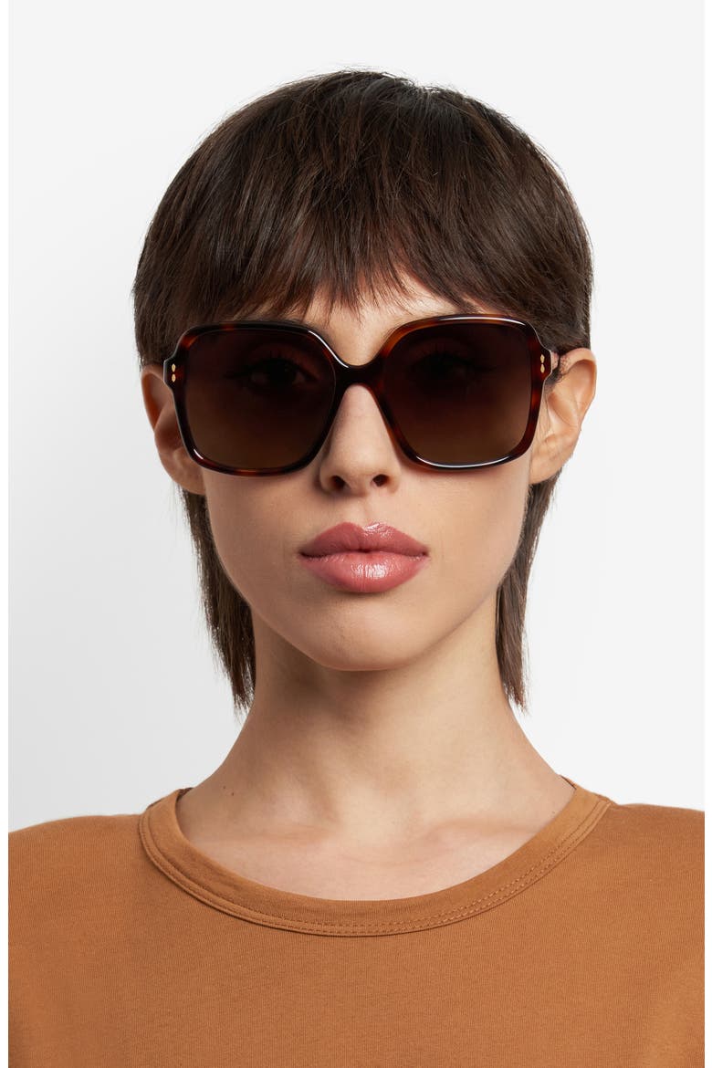 58mm Gradient Square Sunglasses, Alternate, color, HAVANA/ BROWN SF