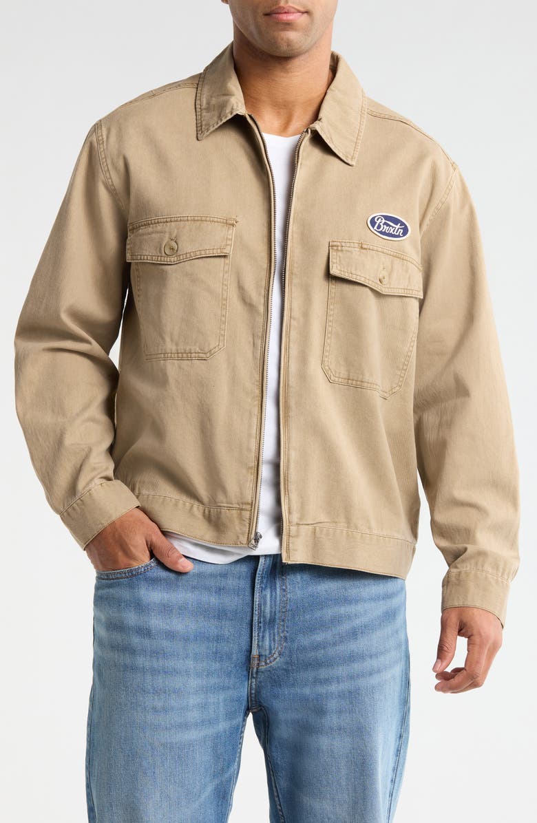 Brixton Trademark Cotton Garage Jacket, Main, color, Washed Khaki