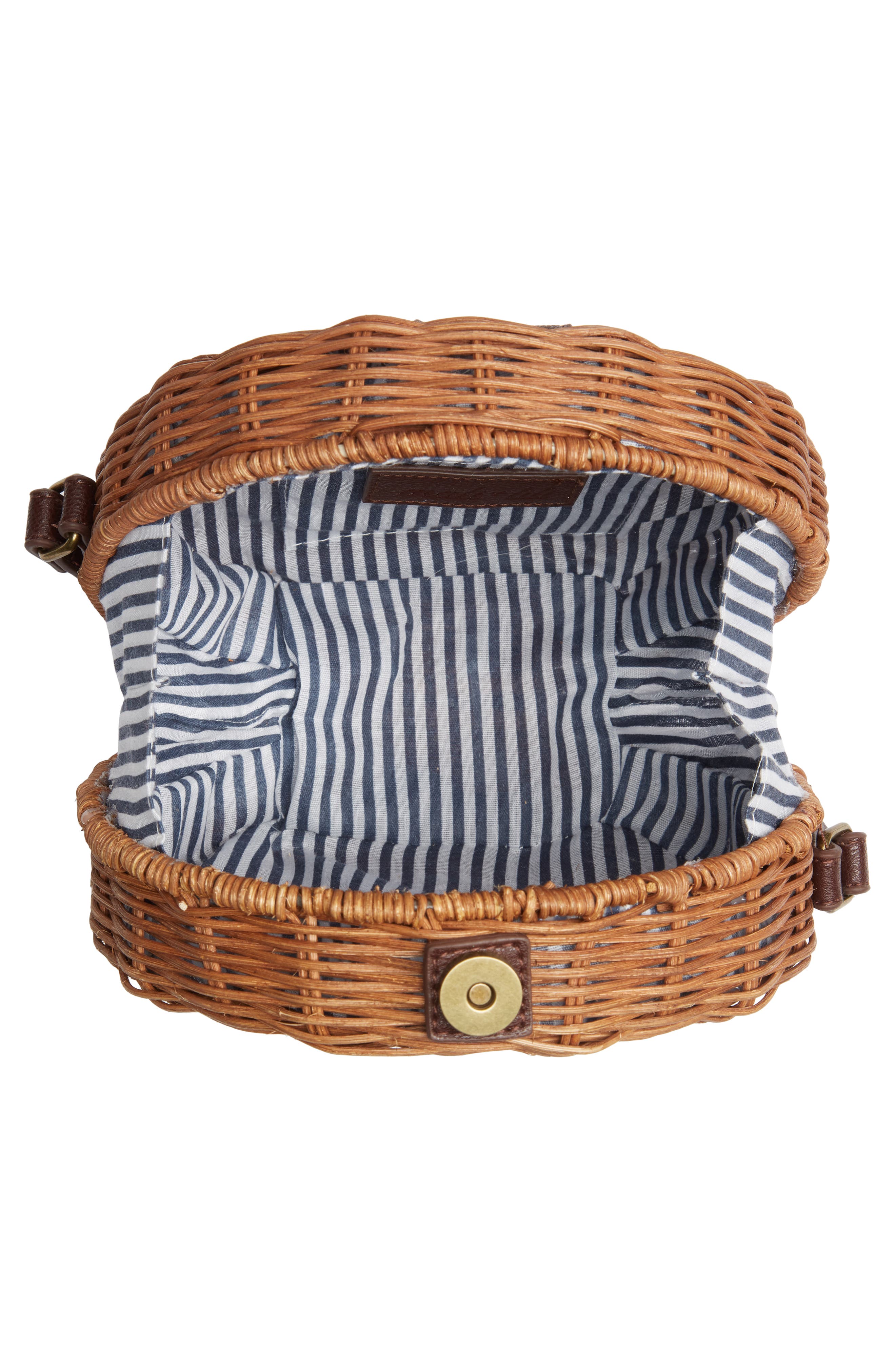 Hazel Woven Rattan Circle Bag, Alternate, color, ESPRESSO