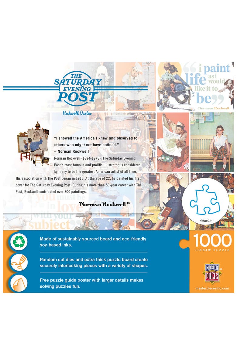 Rockwell Quotes 1000 Piece Jigsaw Puzzle, Alternate, color, Multicolor