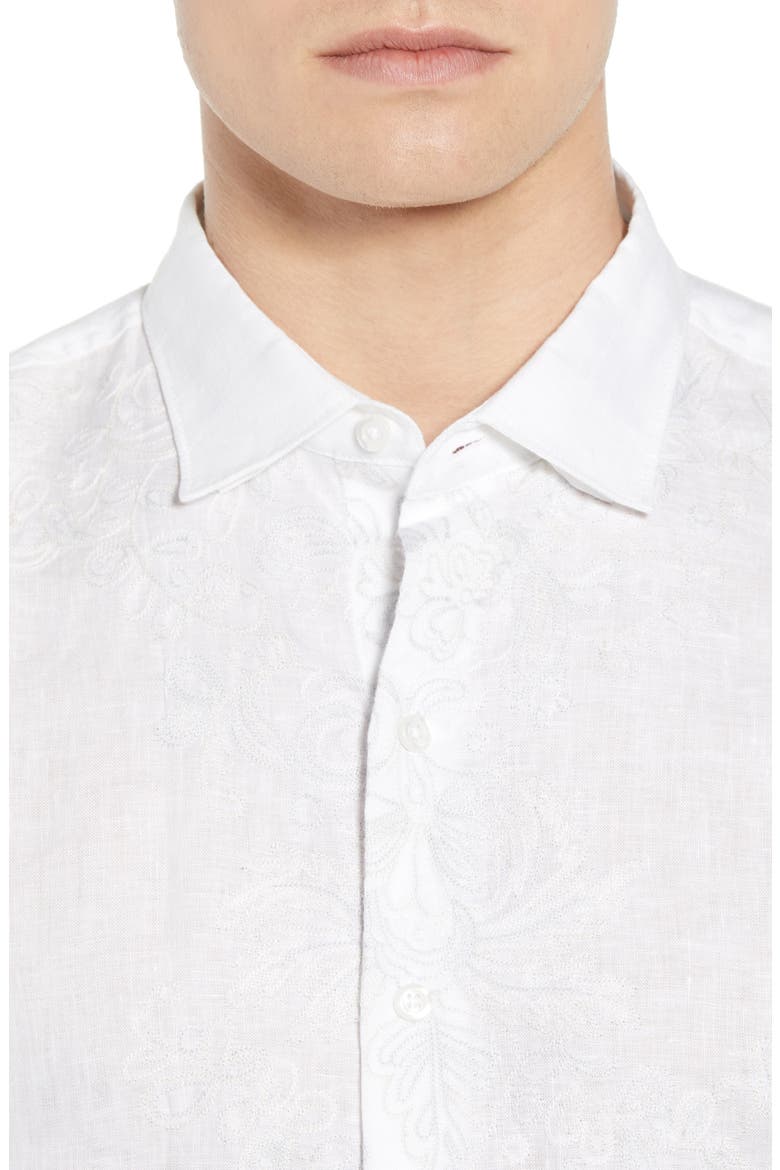 Get Your Groom On Linen Sport Shirt, Alternate, color, WHITE