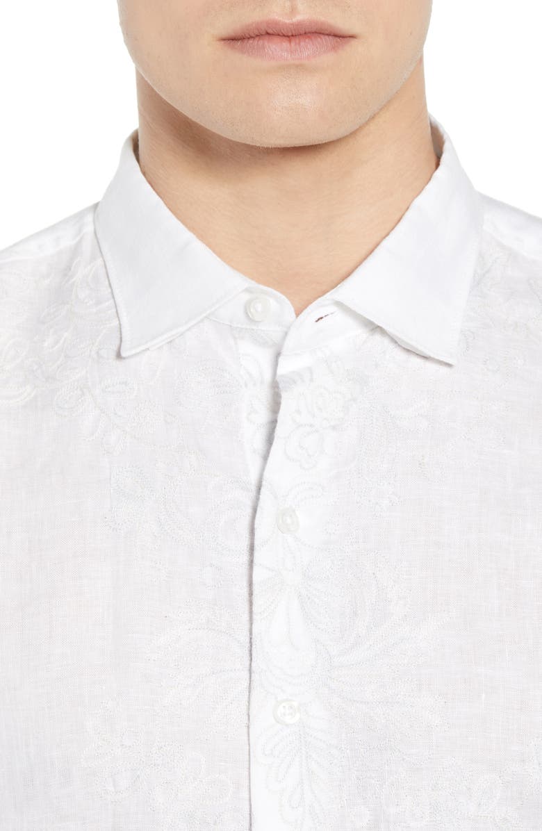 Tommy Bahama Get Your Groom On Linen Sport Shirt, Alternate, color,