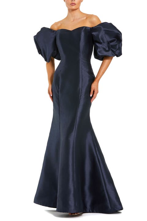 Sweetheart Off The Shoulder Puff Sleeve Gown