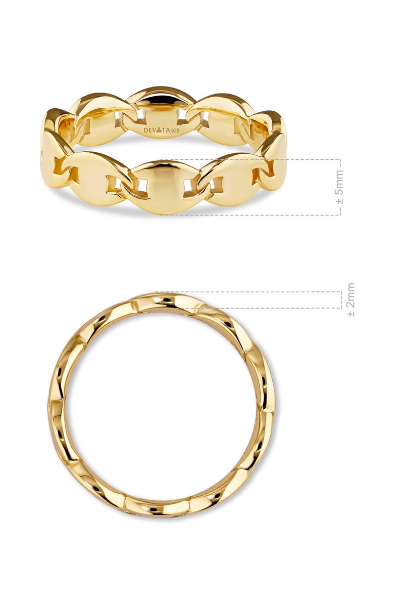 DEVATA Mariner Anchor Eternity Ring in Gold Plated Sterling Silver, Alternate, color, Yellow Gold