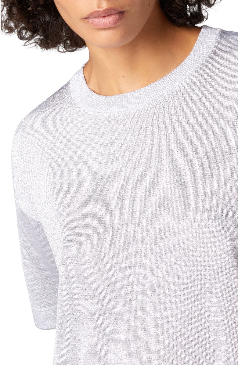 Missoni Oversized Crewneck Sweater In Lamé Viscose With Whetstone Sleeves, Alternate, color, 